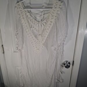 SHEIN Crochet Trim Tassel Cover Up One Size